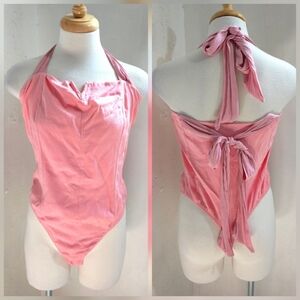 Free People | Pink Halter Bodysuit